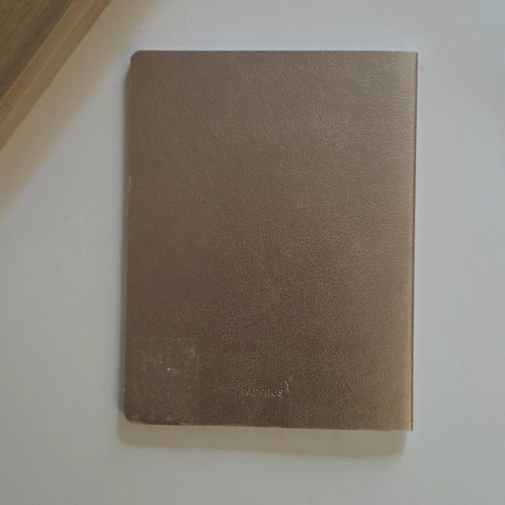 Papyrus Stiched Lined Large Journal  Notebook Gingko Gold